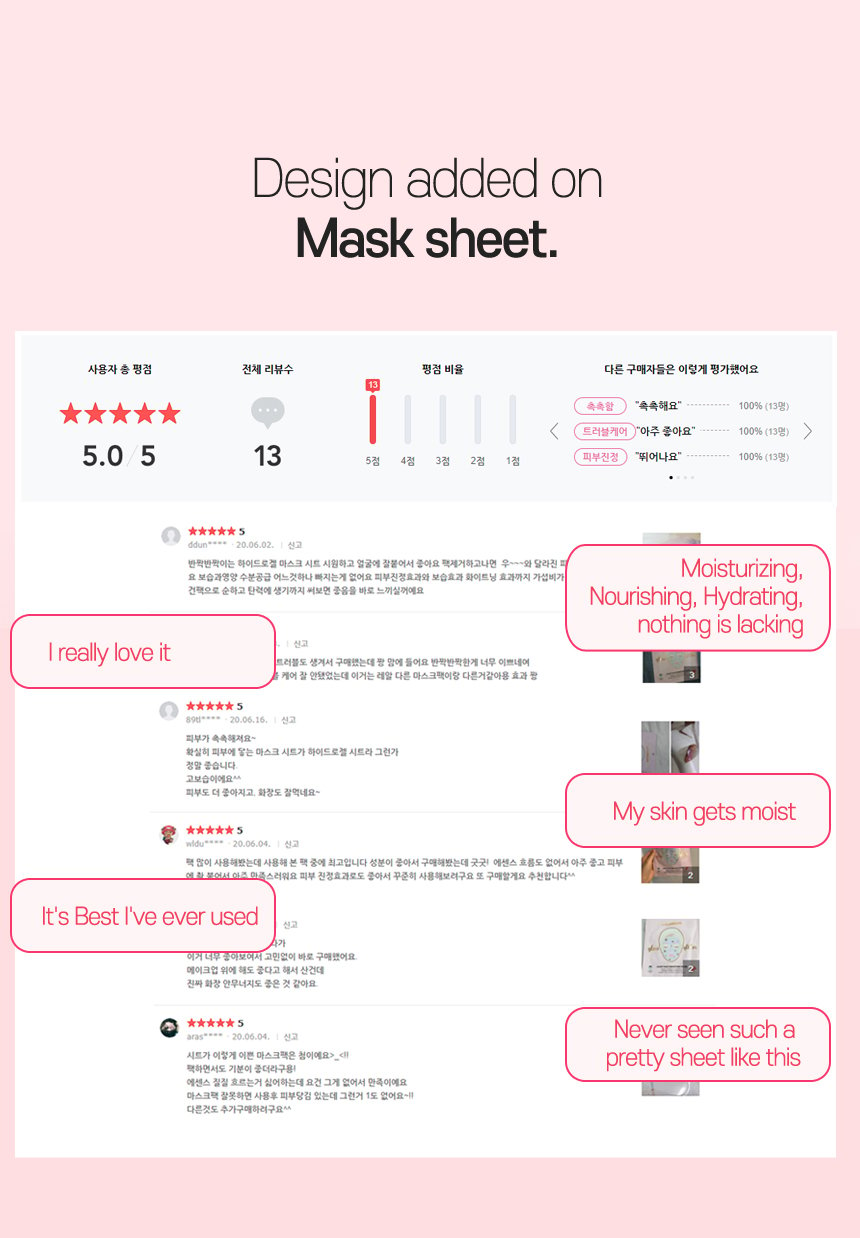 [LALARECIPE] Glow Face Moisture Mask 1ea