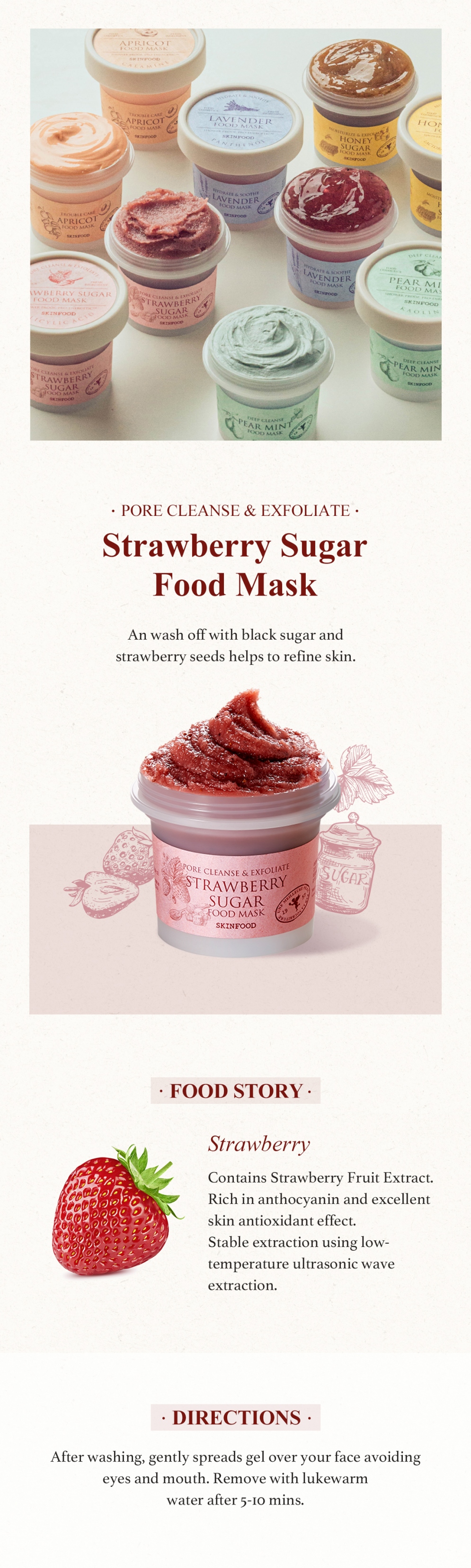 [Skinfood] Strawberry Sugar Food Mask 120ml