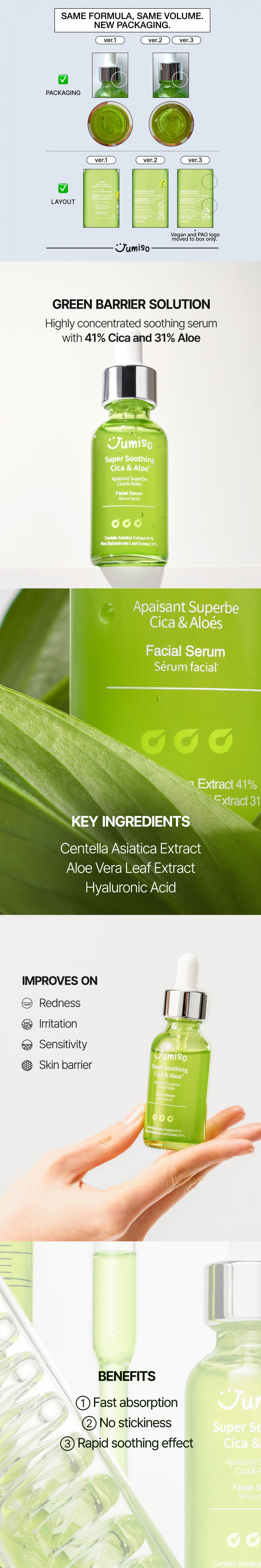 [Jumiso] Super Soothing Cica & Aloe Facial Serum  30ml