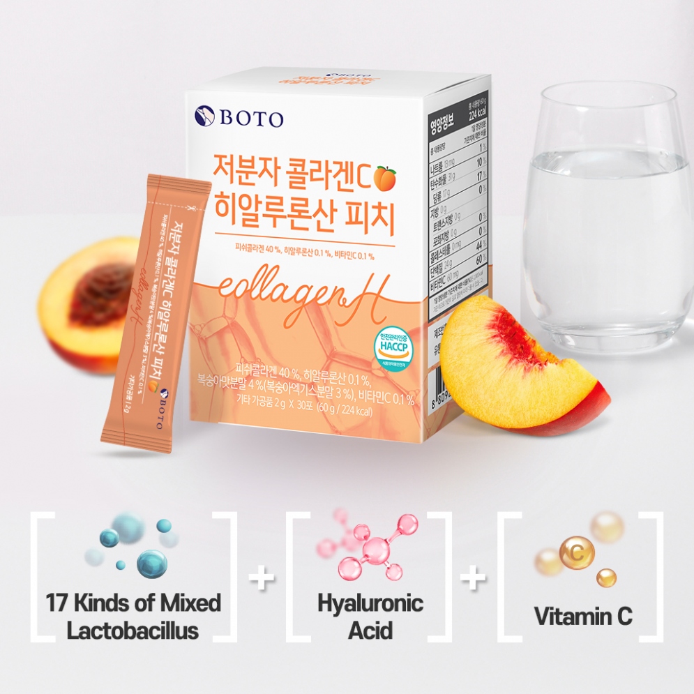 [BOTO] Low Molecular Collagen C Hyaluronic acid Peach (30 sticks)