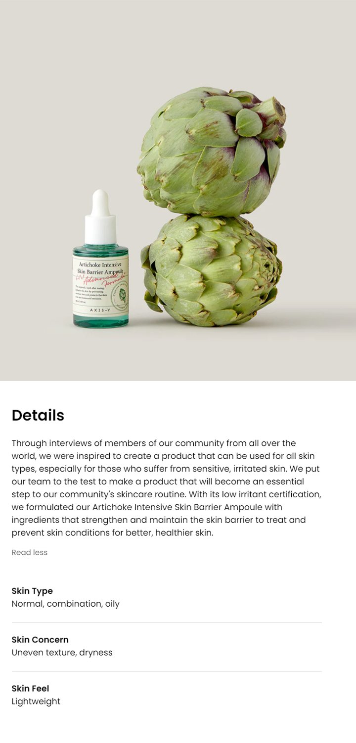 [AXIS-Y] Artichoke Intensive Skin Barrier Ampoule 30ml