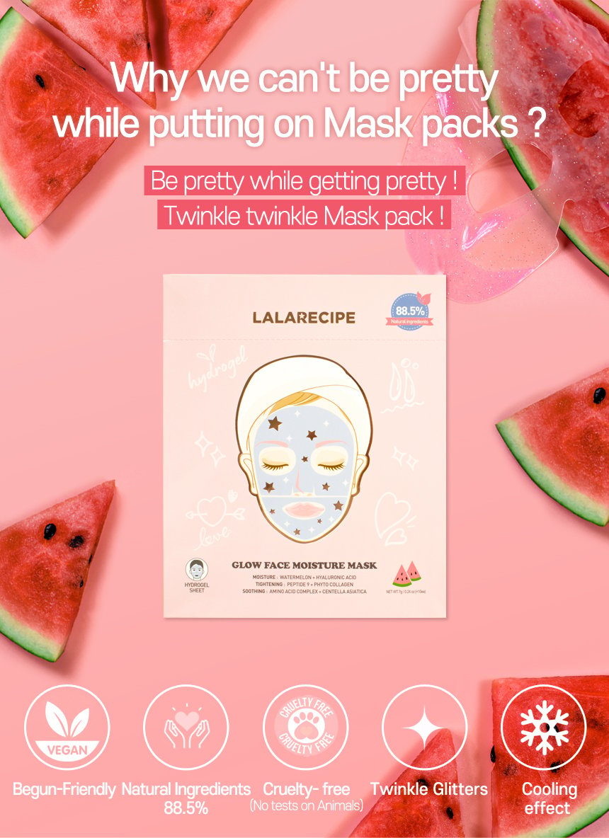 [LALARECIPE] Glow Face Moisture Mask 1ea