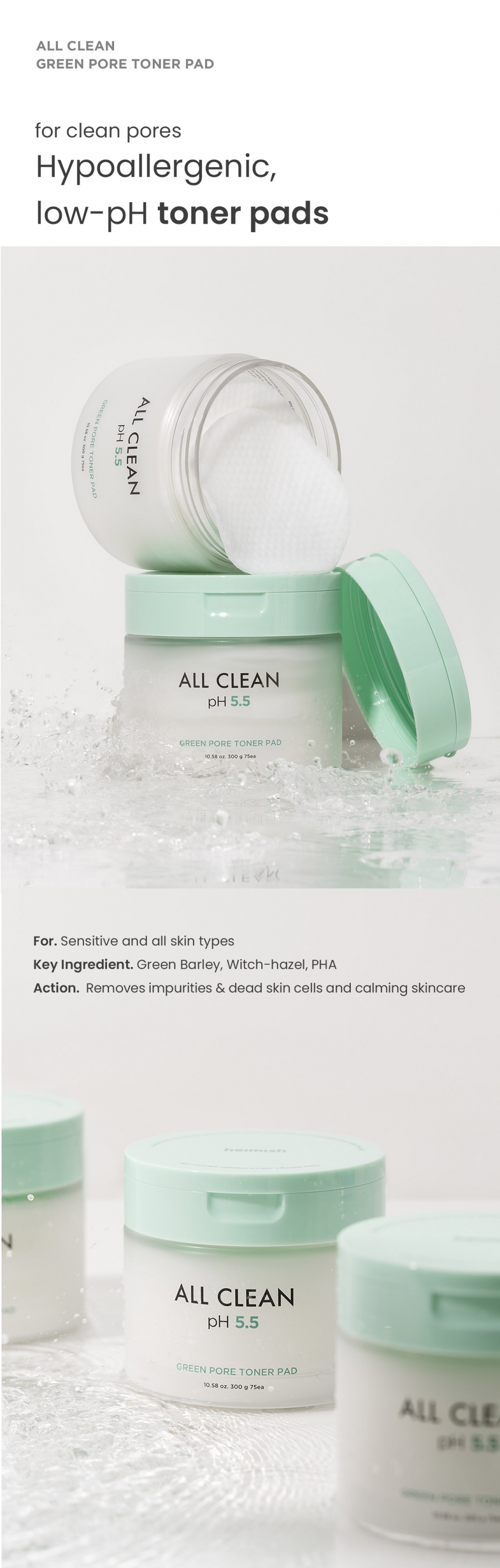 [heimish] All Clean Green Pore Toner Pad 75ea