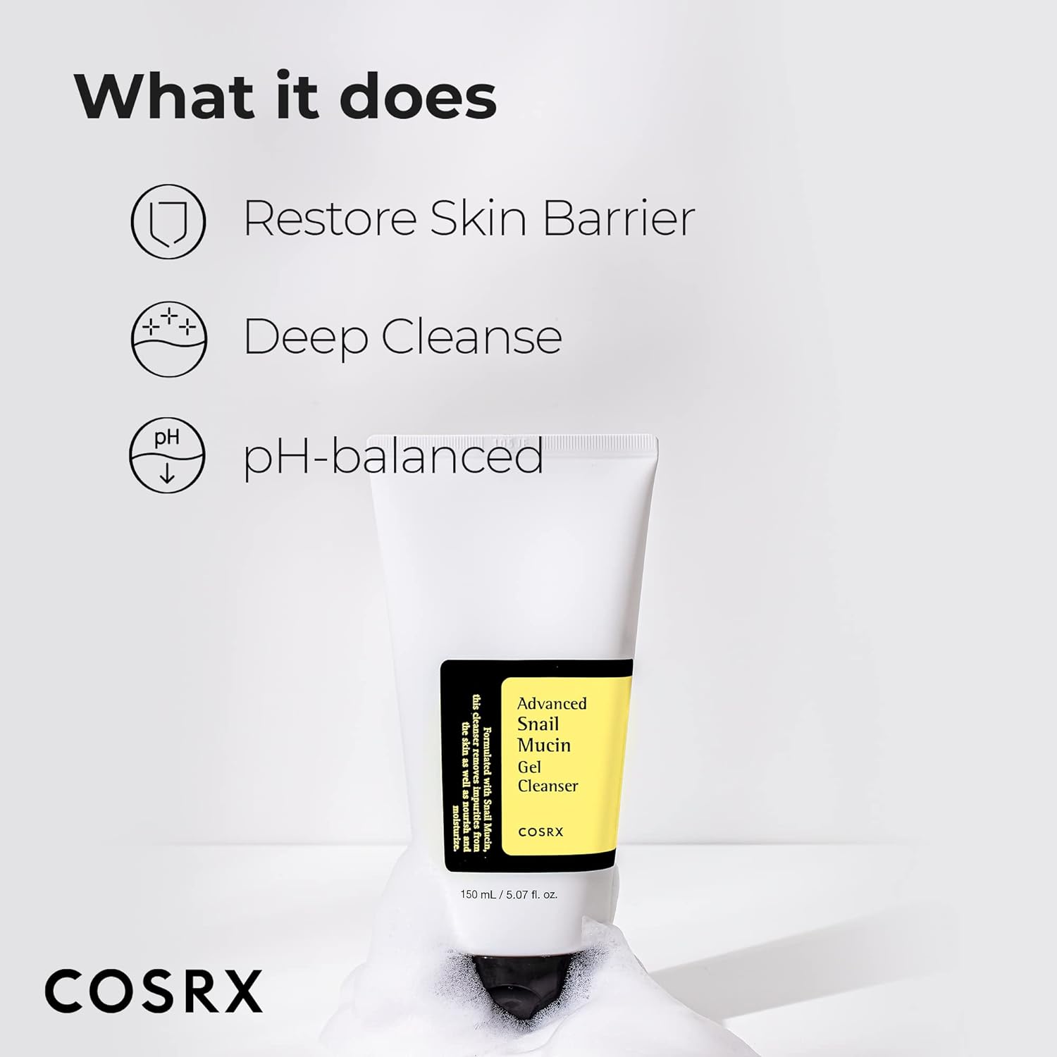 [COSRX] Advanced Snail Mucin Power Gel Cleanser 150ml