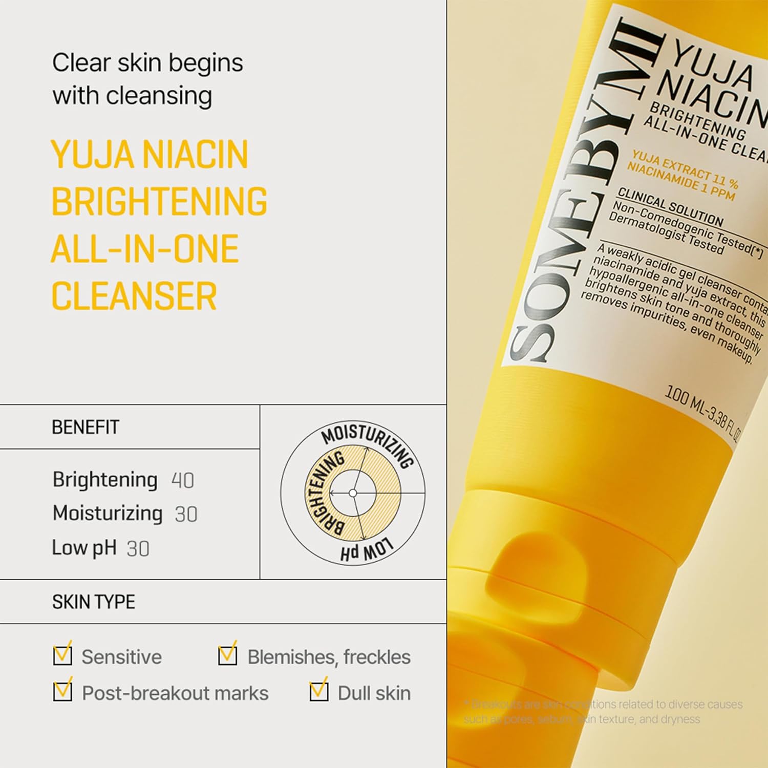 [SOME BY MI] Yuja Naiacine Brightening All-In-One Cleanser 100ml