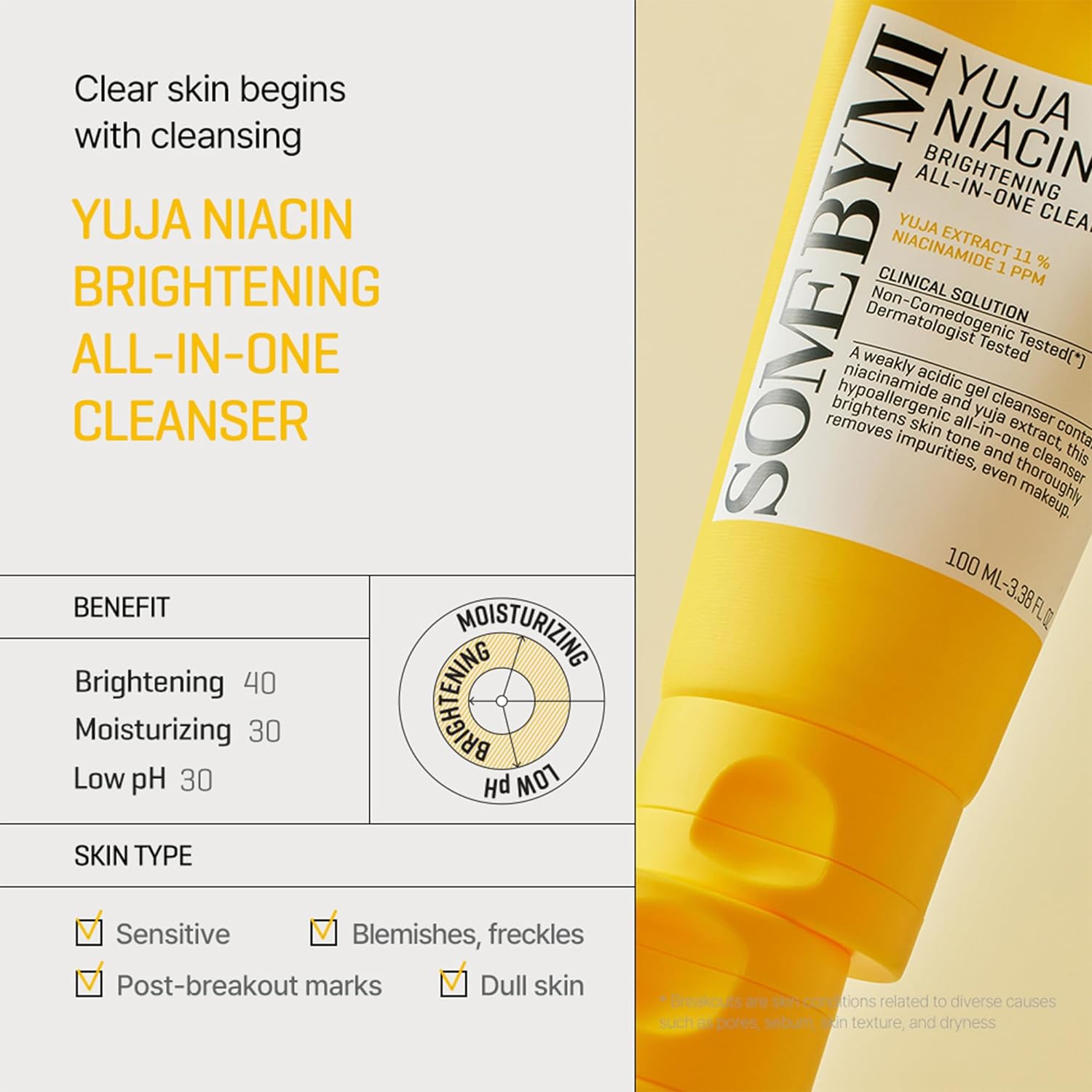 [SOME BY MI] Yuja Naiacine Brightening All-In-One Cleanser 100ml