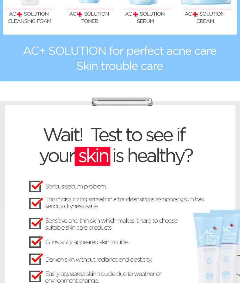 [G9SKIN] AC Solution ACNE Foam Cleanser