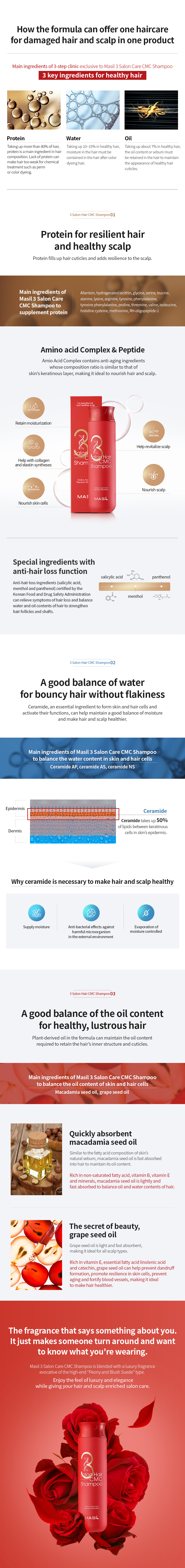 [MASIL] 3 Salon Hair CMC Shampoo 150ml