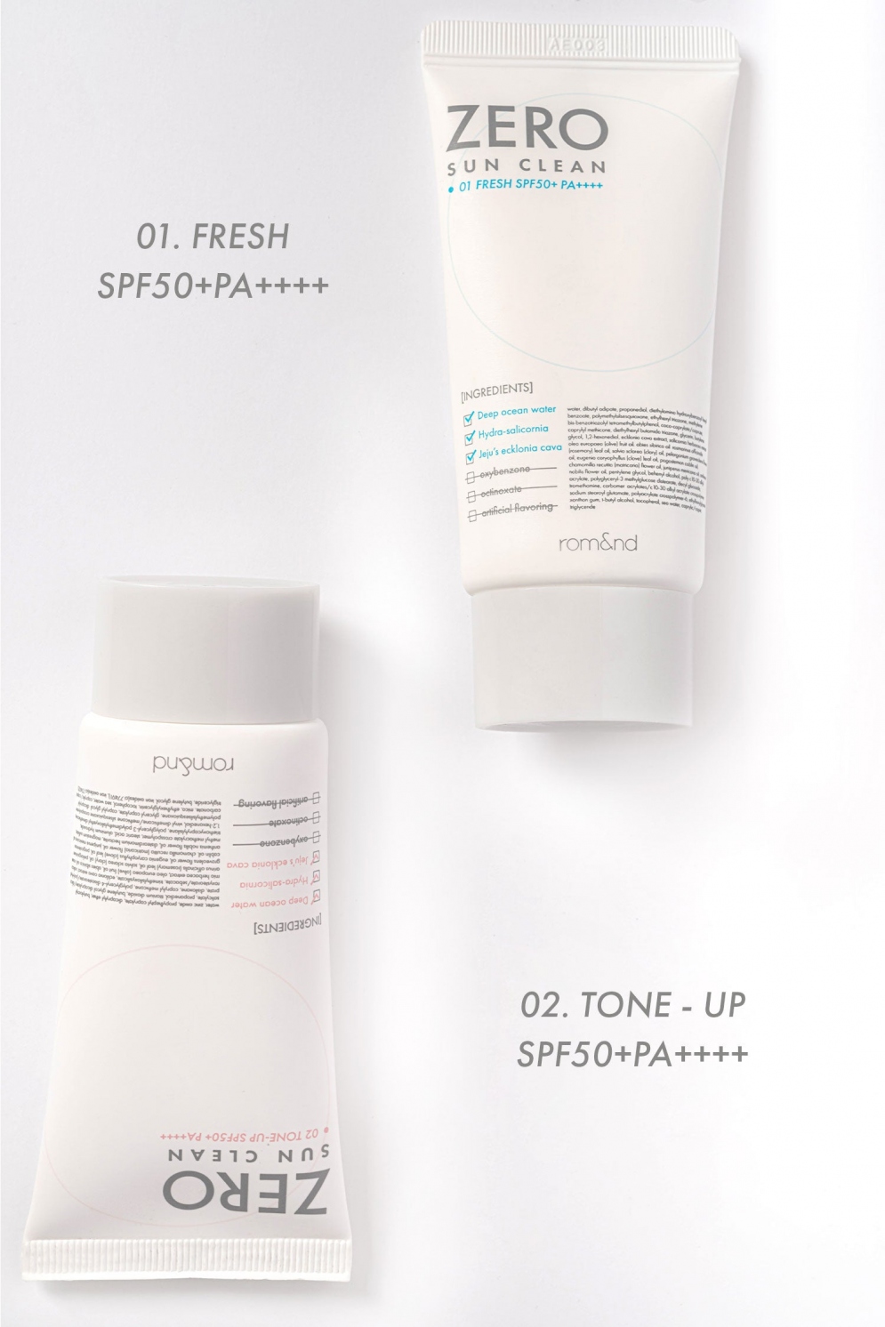 [rom&nd] Zero Sun Clean SPF50+ PA++++ (2 Types)