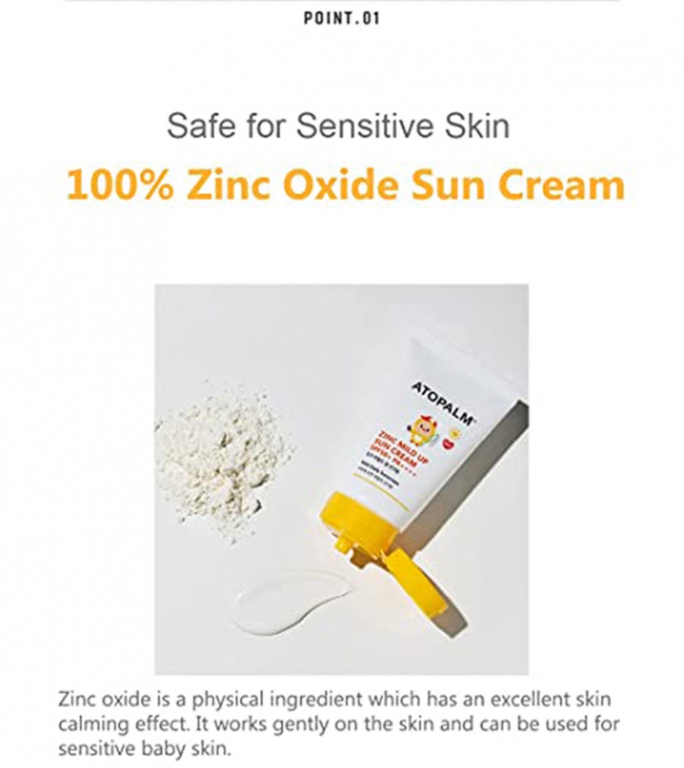 [ATOPALM] Zinc Mild Up Sun Cream SPF50+ PA++++ 65g + ATOPALM Pure Cleansing Pad 30Pads(62g)