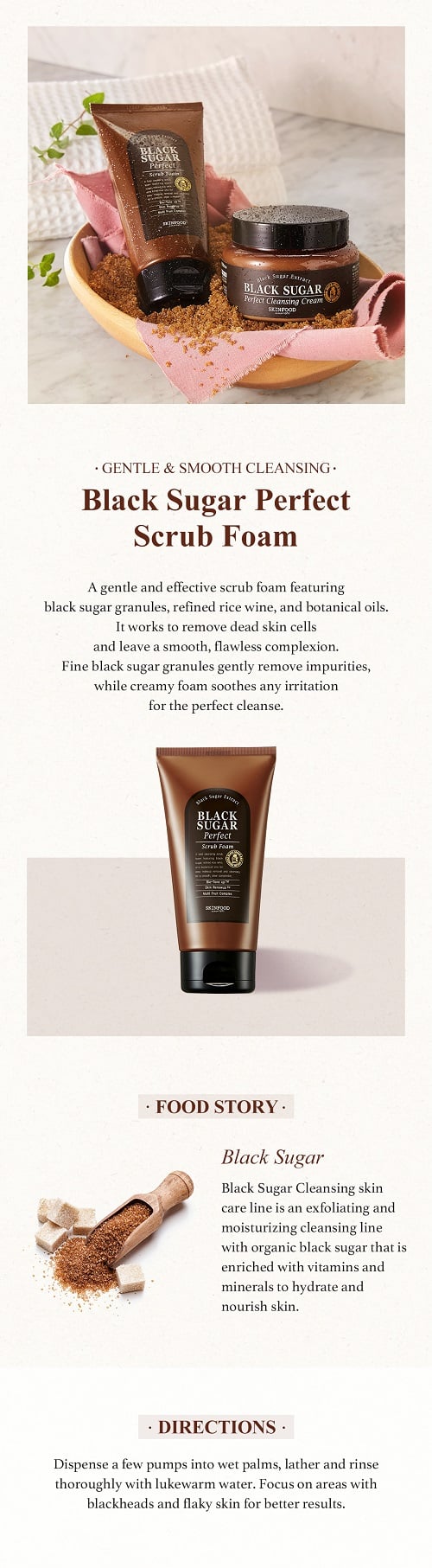 [Skinfood] *renew* Black Sugar Perfect Scrub Foam 180ml