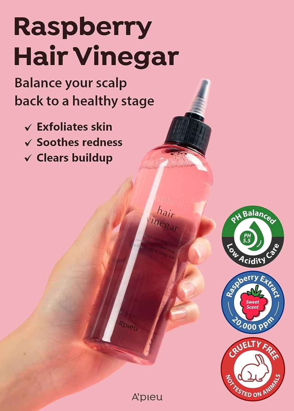 [A'PIEU] Raspberry Hair Vinegar 200ml