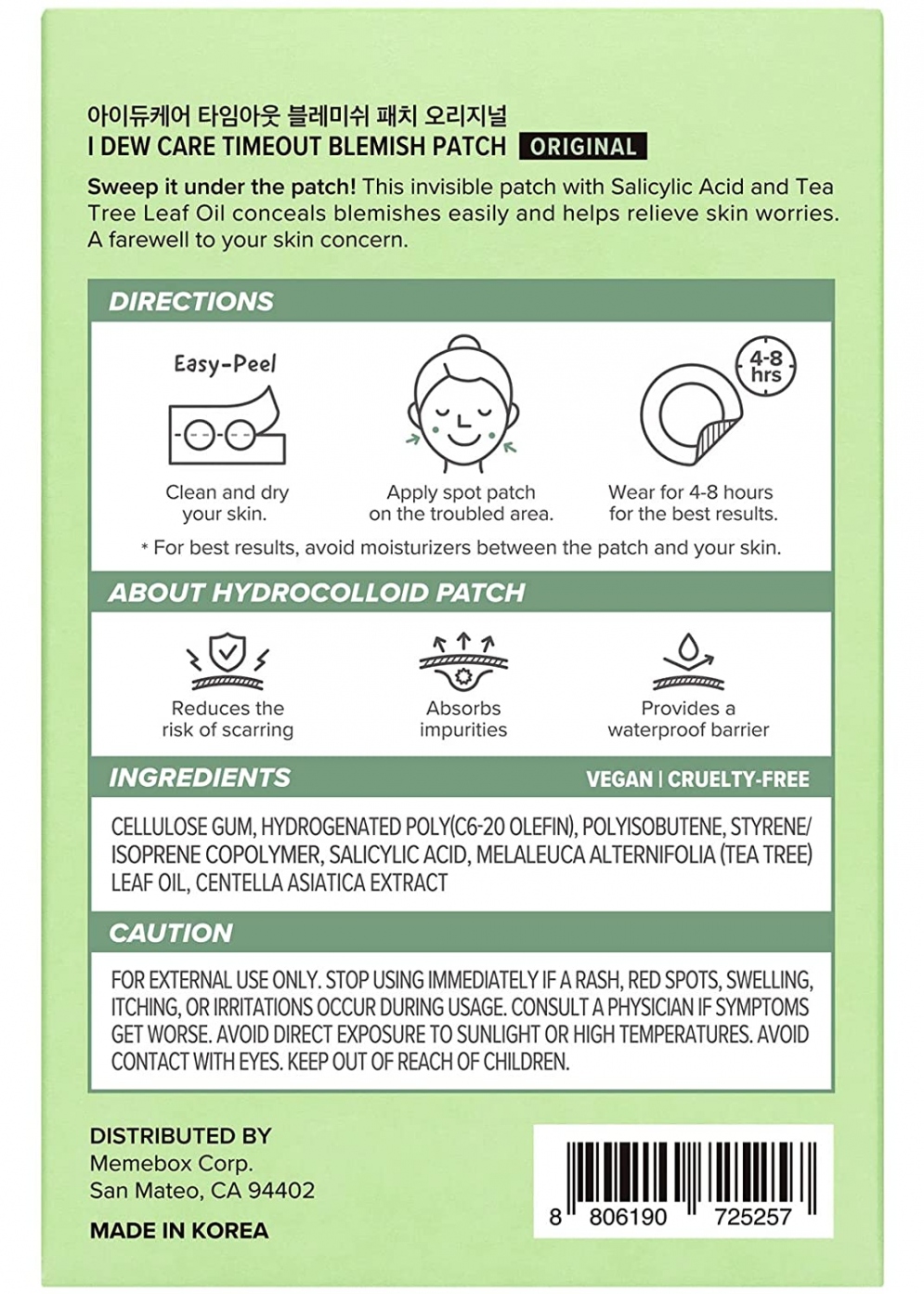 [I DEW CARE] Timeout Blemish Patch (6 Types)