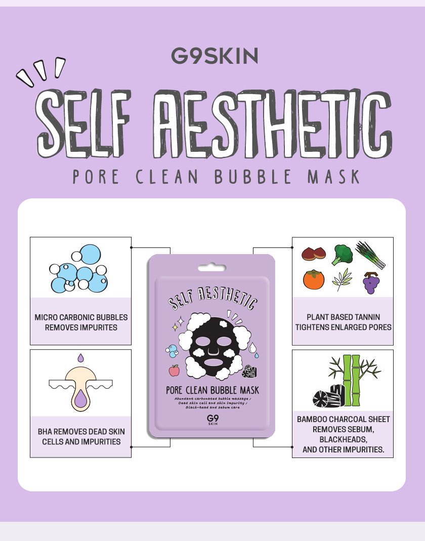 [G9SKIN] Self Aesthetic Pore Clean Bubble Mask 5P