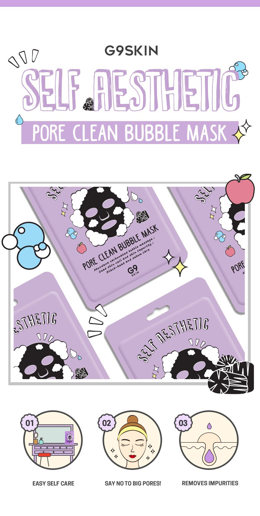 [G9SKIN] Self Aesthetic Pore Clean Bubble Mask 5P