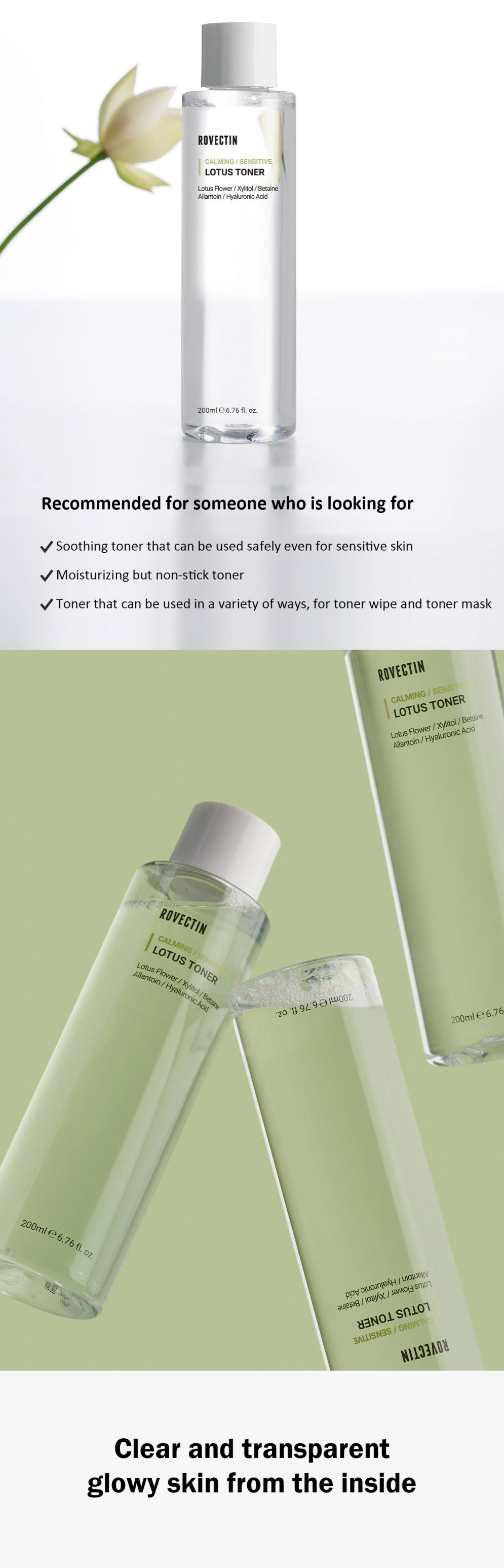 [Rovectin] *renewal* Calming Lotus Toner 200ml