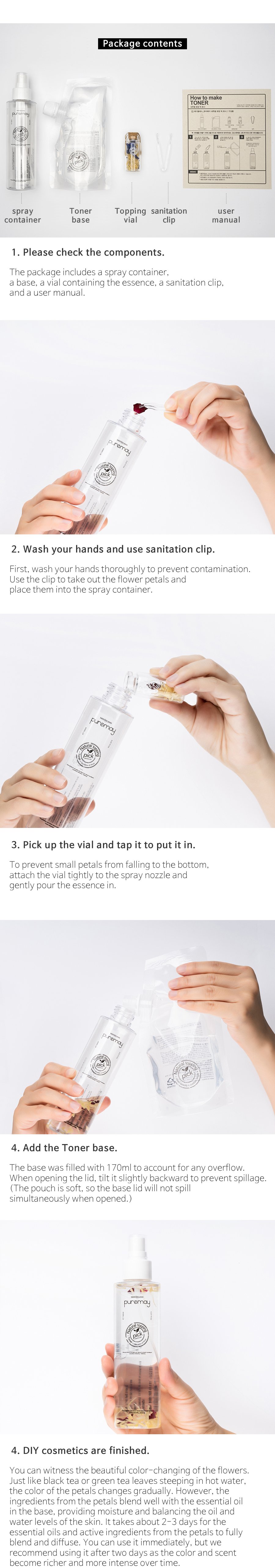 [puremay] Natural topping pick Toner #Carnation & Delphnium