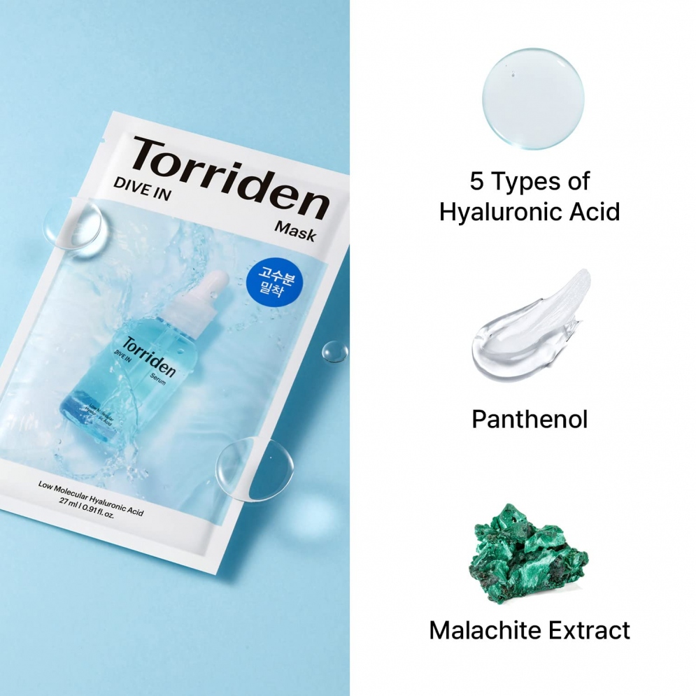 [Torriden] Dive-In Low Molecule Hyaluronic Acid Mask Pack (10ea)