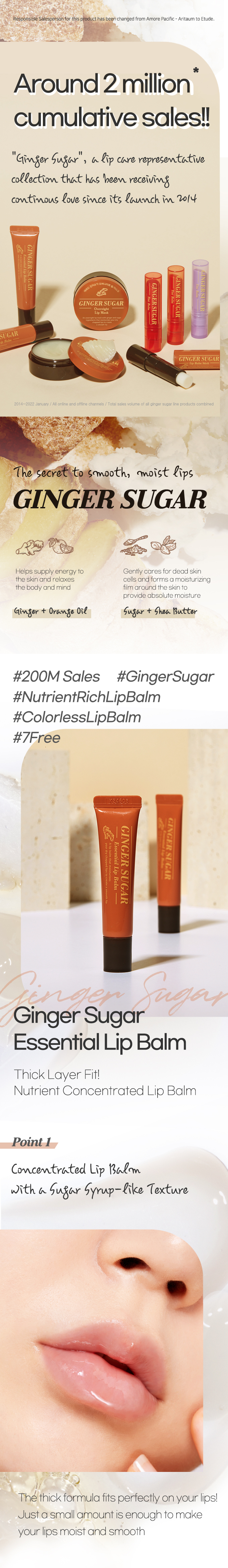 [ETUDE] Ginger Sugar Essential Lip Balm 15ml