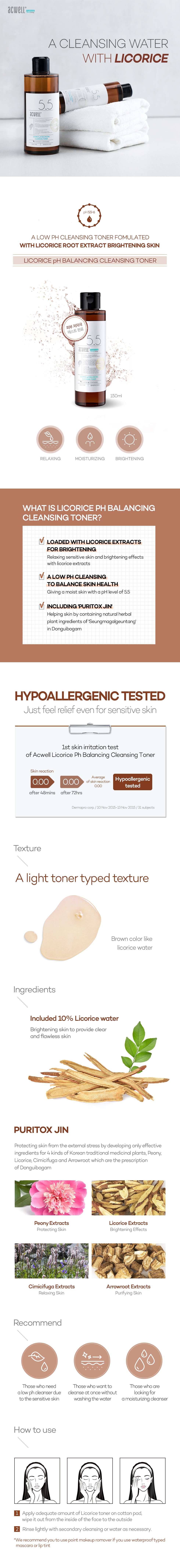 [ACWELL] Licorice pH Balancing Cleansing Toner 150ml