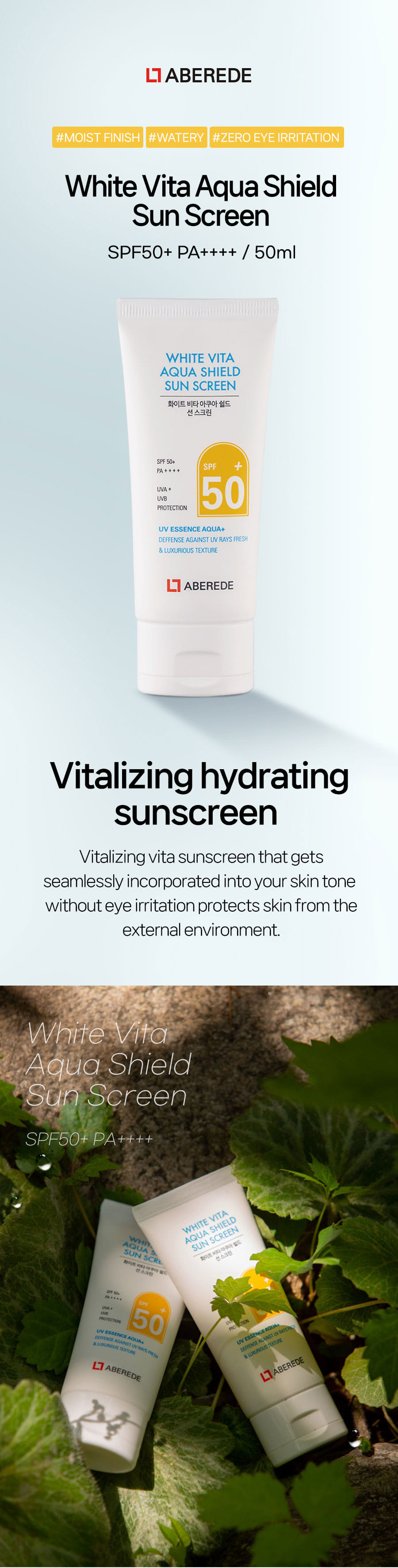 [ABEREDE] White Vita Aqua Shield Sunscreen 50ml