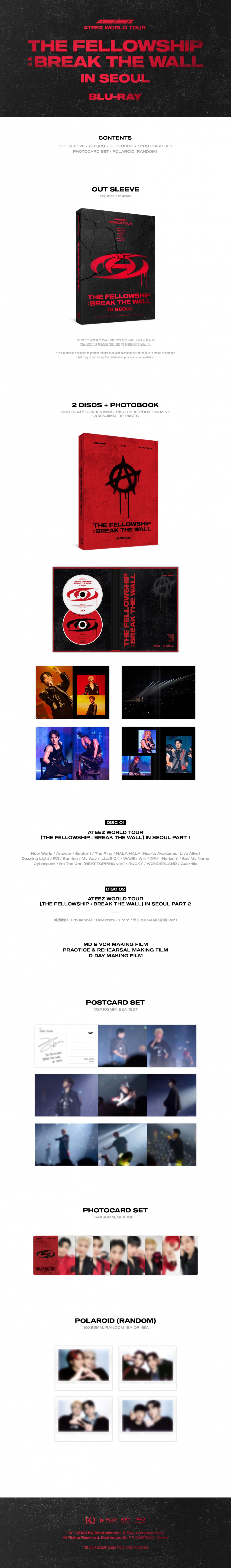 [K-POP] ATEEZ WORLD TOUR - THE FELLOWSHIP : BREAK THE WALL IN SEOUL Blu-ray