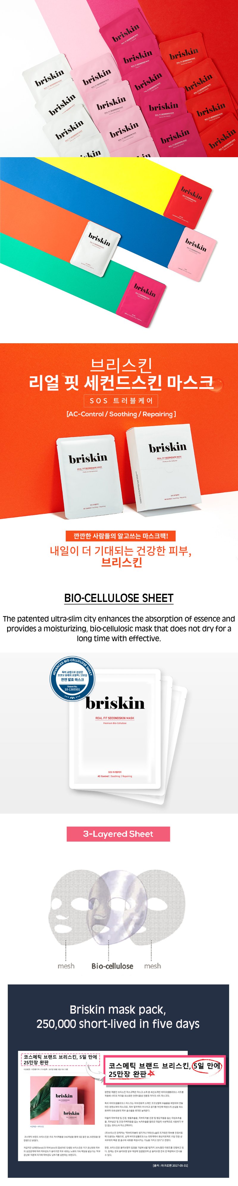 [Briskin] Real Fit Second Skin Mask (AC- Control) 10ea