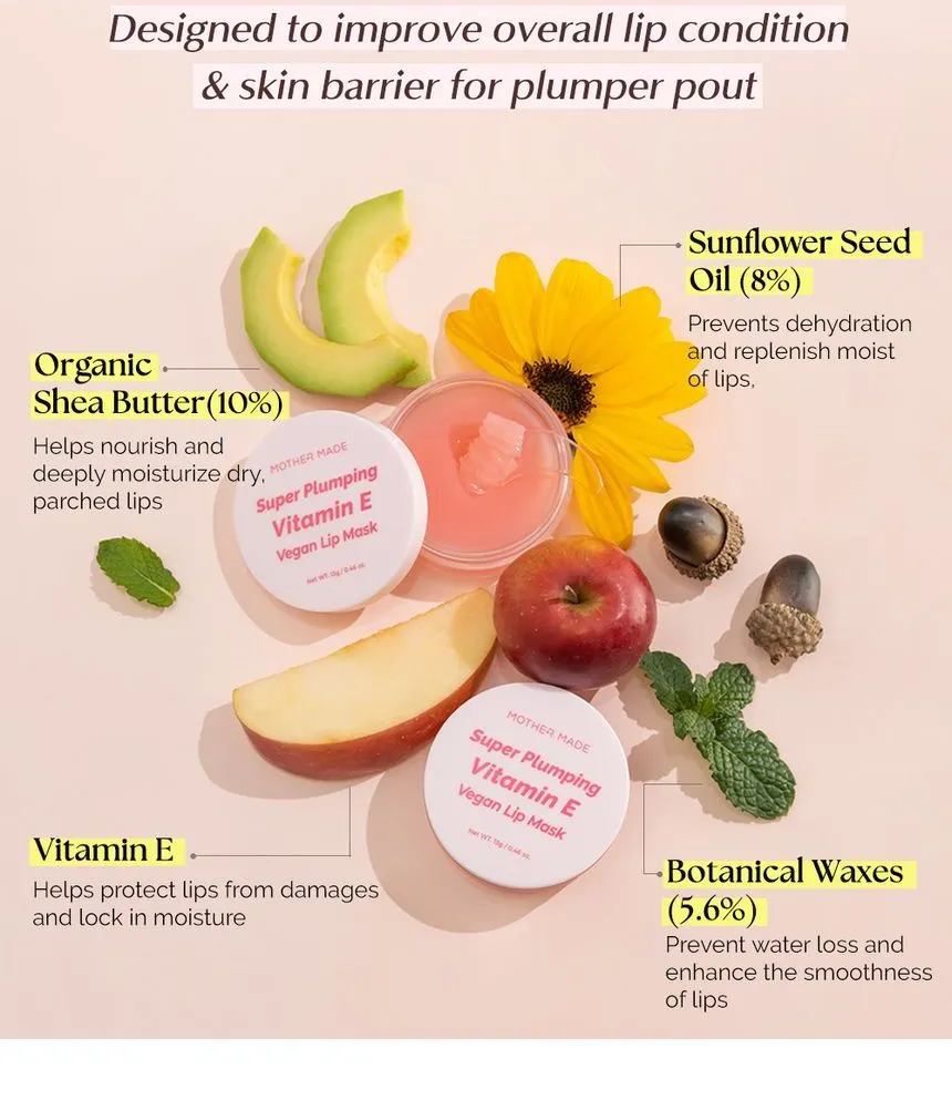 [MOTHER MADE] Super Plumping Vitamin E Vegan Lip Mask 13g