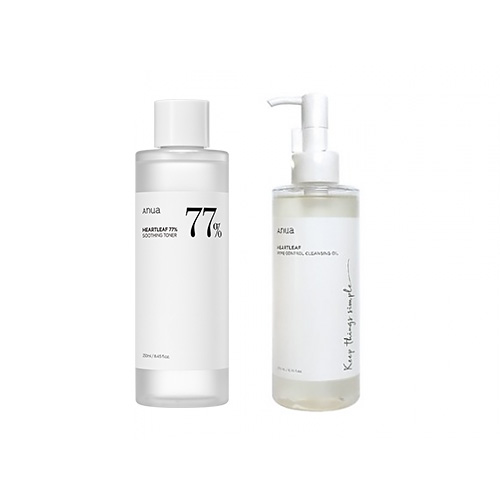 [Anua] Anua Heartleaf Toner + Cleansing Oil Set