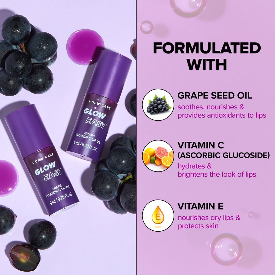 [I DEW CARE] Glow Easy Grape Vitamin C Lip Oil (3 Colors)