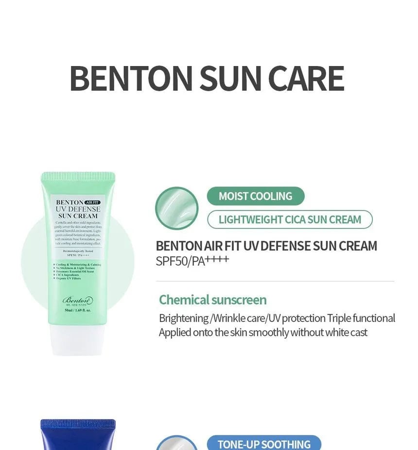 [Benton] Air Fit UV defense Sun Cream SPF50+/PA++++ 50ml