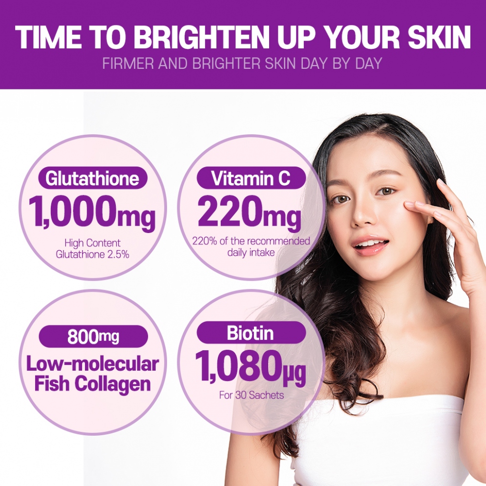 [BOTO] *TIMEDEAL*  Glutathione White Low molecular Collagen C Biotin (30 Sticks)