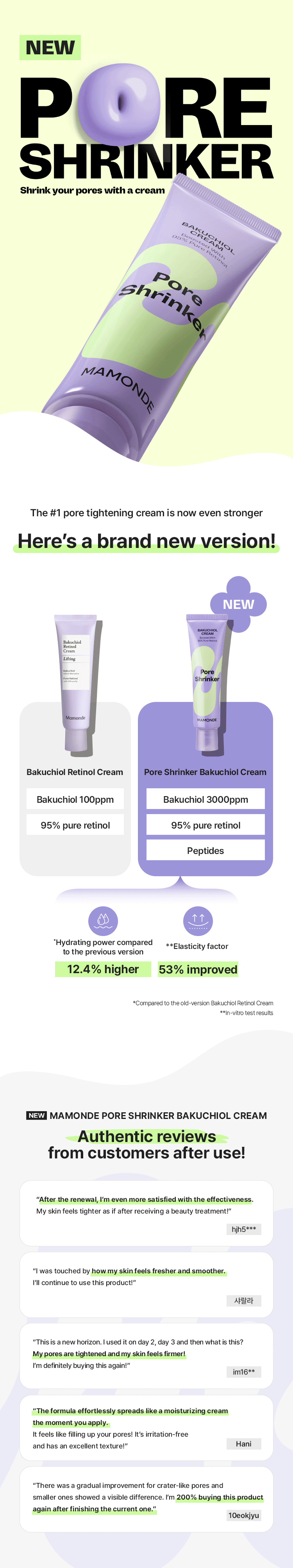 [Mamonde] Pore Shrinker Bakuchiol Cream 60ml