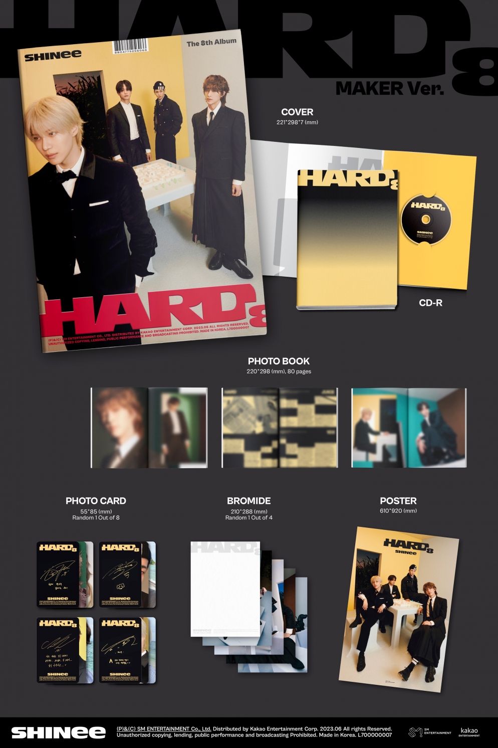 [K-POP] SHINee The 8th Album - HARD (Photo Book Ver.) (Random Ver.)