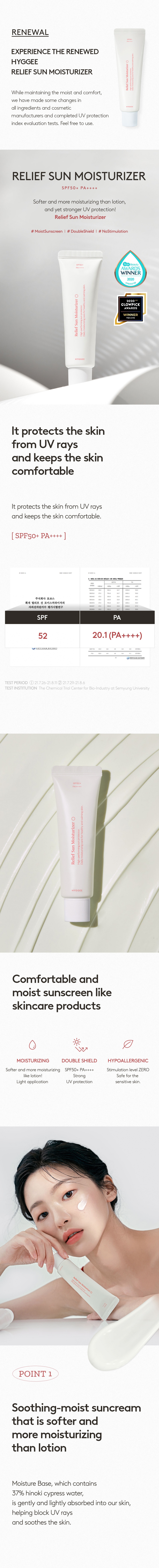 [HYGGEE] Relief Sun Moisturizer SPF50+ PA++++ 50ml