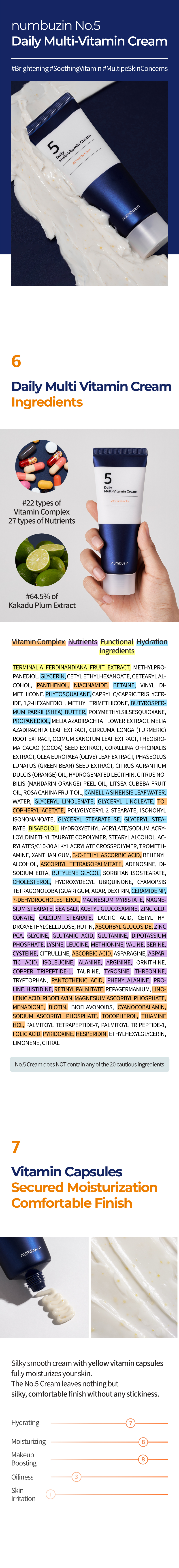 [Numbuzin] No.5 Daily Multi-Vitamin Cream 60ml