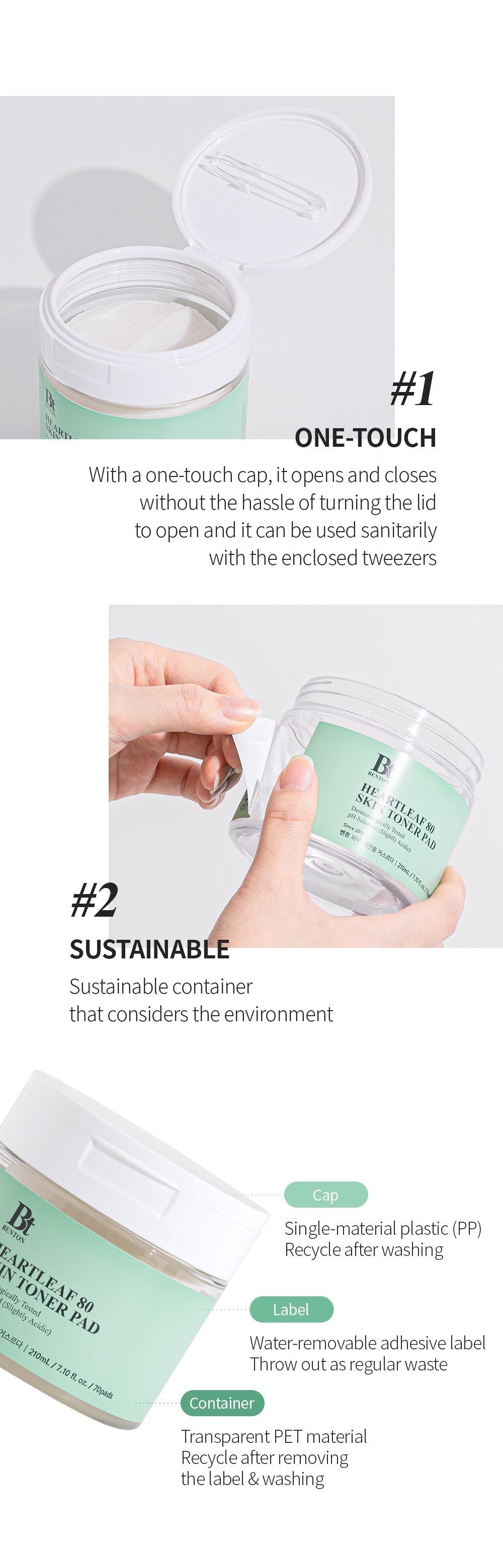[Benton] Heartleaf 80 Skin Toner Pad (70pads)