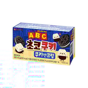 [Lotte] ABC Chocolate Cookie Cookie And Cream (43g)