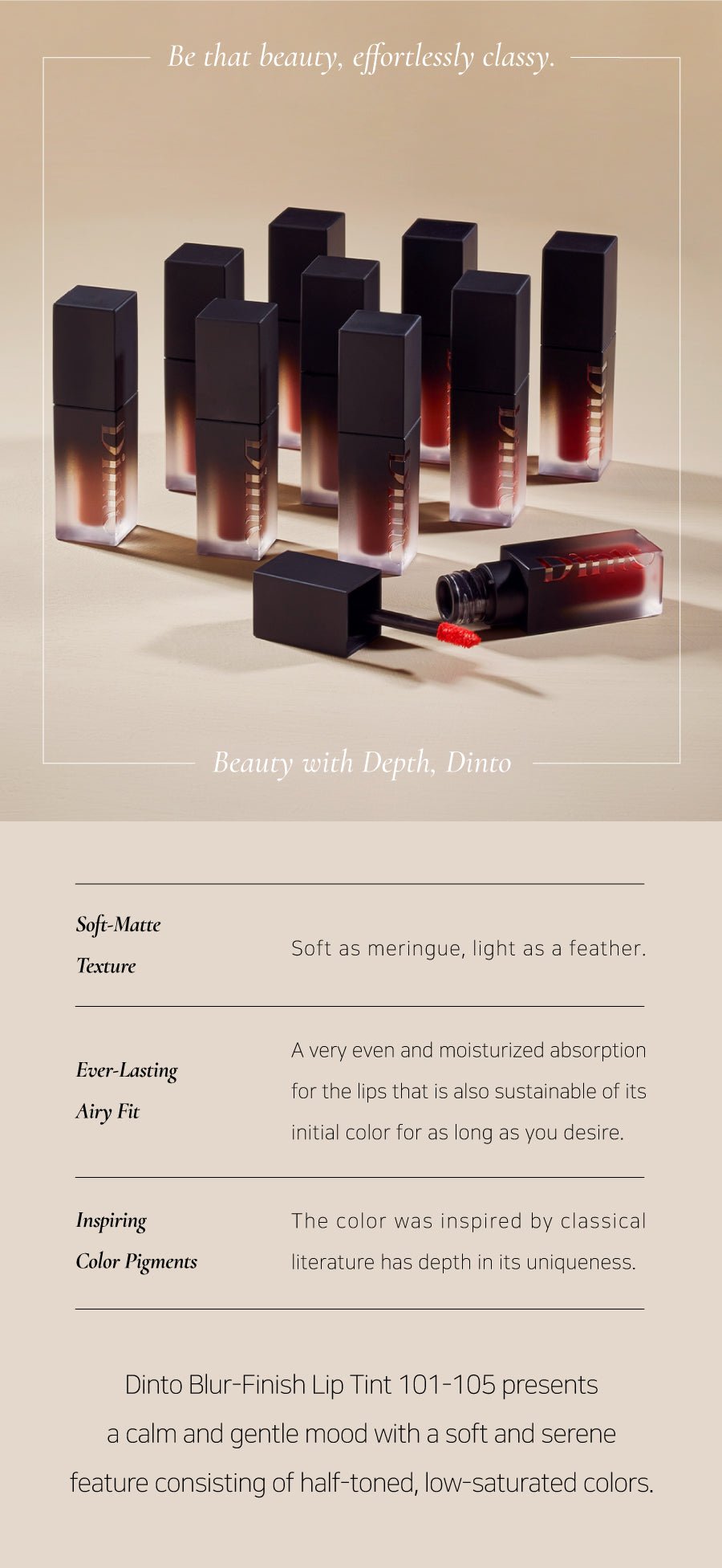 [Dinto] Blur-Finish Lip Tint (4 colors)