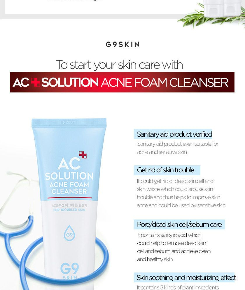 [G9SKIN] AC Solution ACNE Foam Cleanser