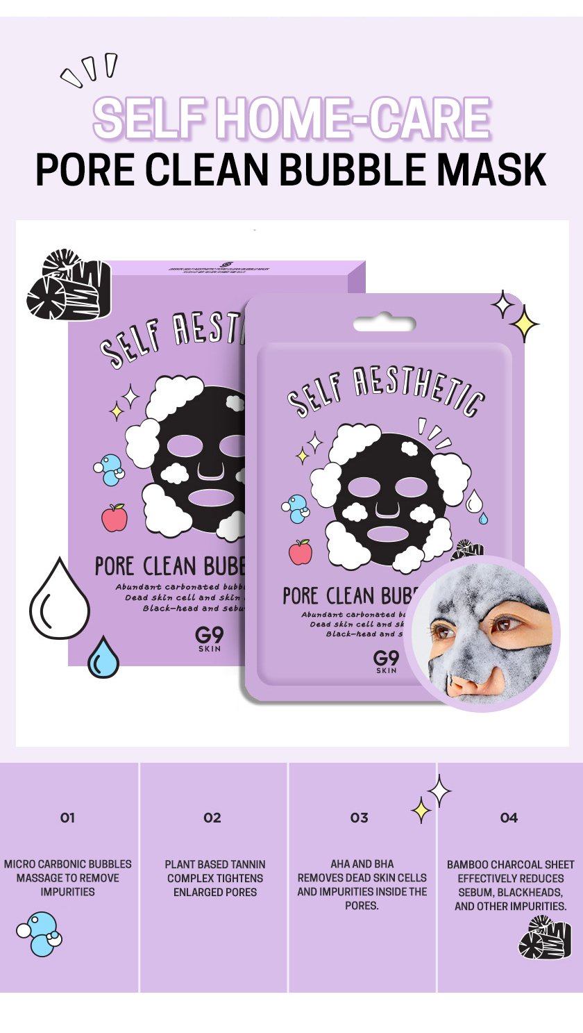 [G9SKIN] Self Aesthetic Pore Clean Bubble Mask 5P