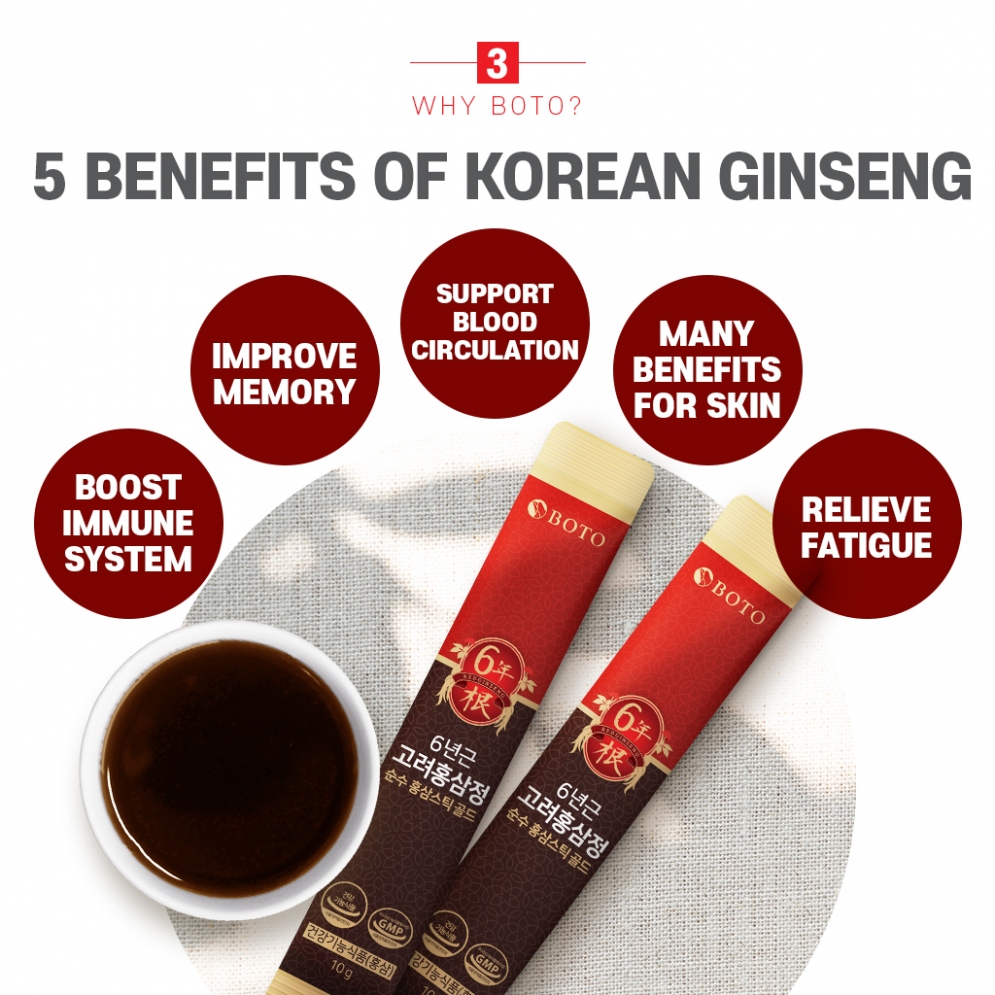 [BOTO]  6 years Korea Red Ginseng Sticks (30 Sticks)