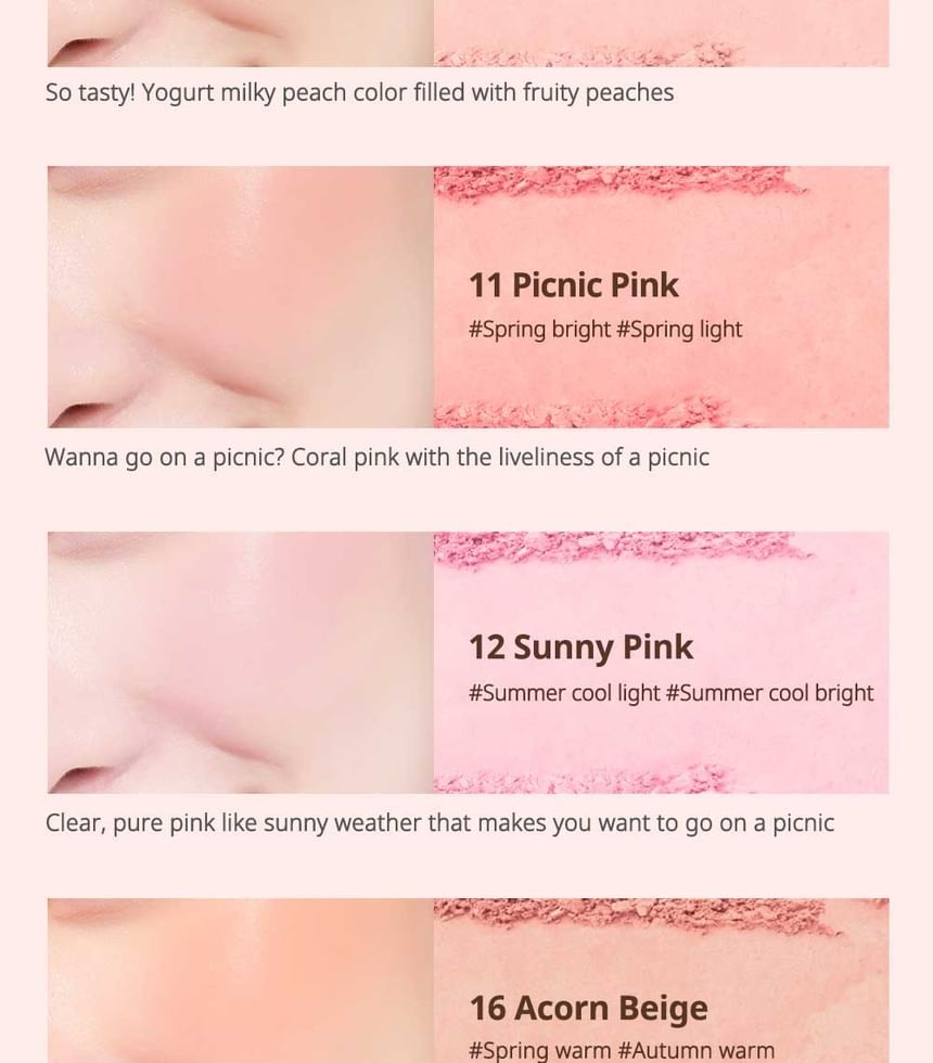 [Peripera] *new* Pure Blushed Sunshine Cheek (9 Colors)