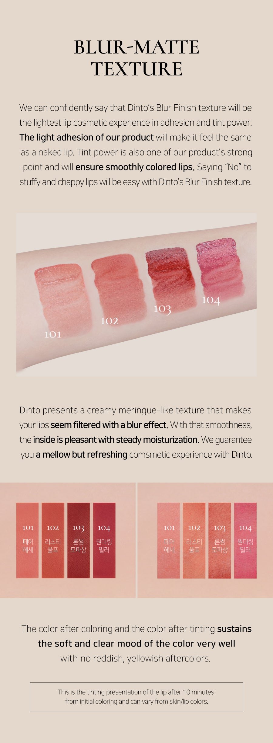 [Dinto] Blur-Finish Lip Tint (4 colors)