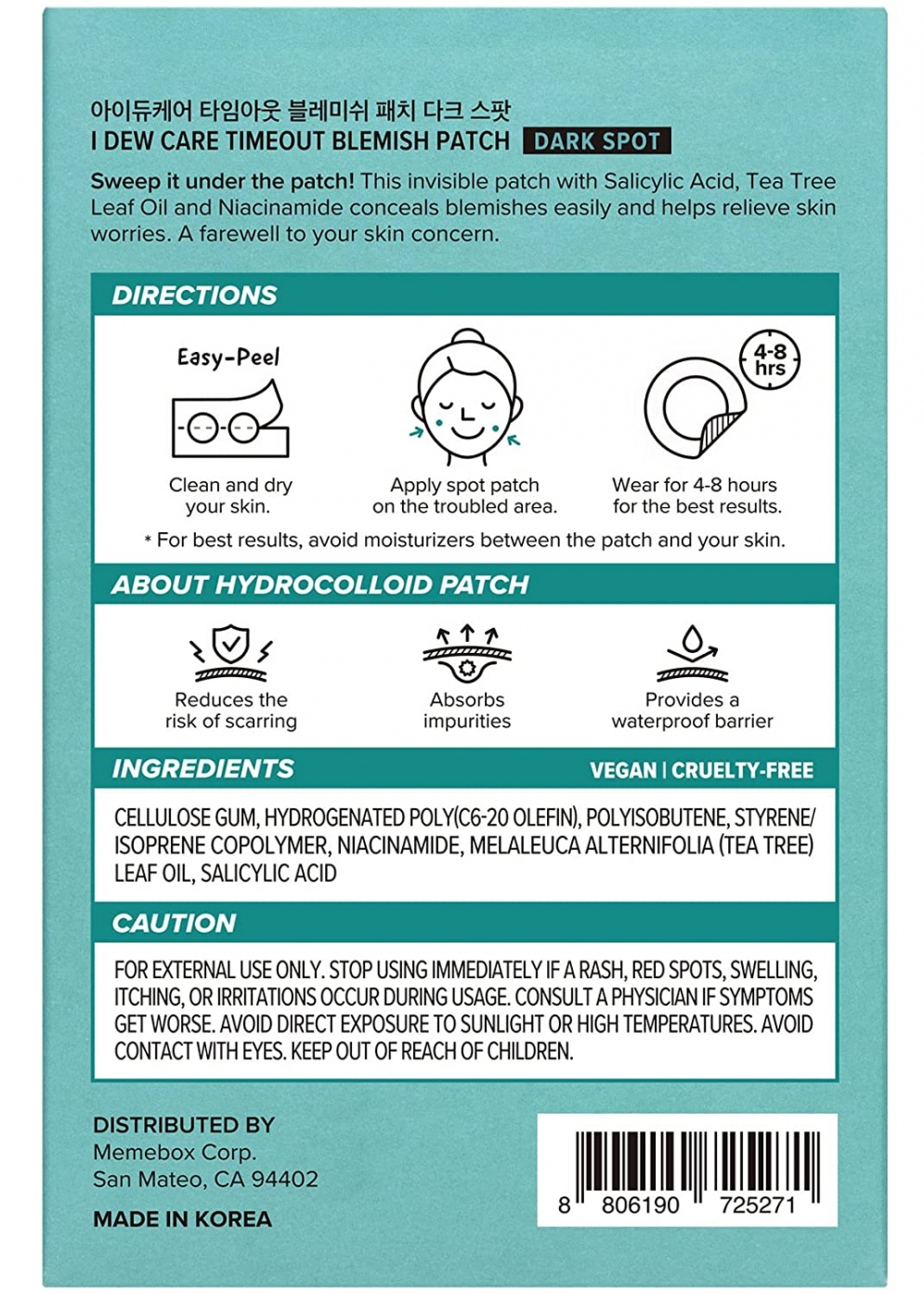 [I DEW CARE] Timeout Blemish Patch (6 Types)