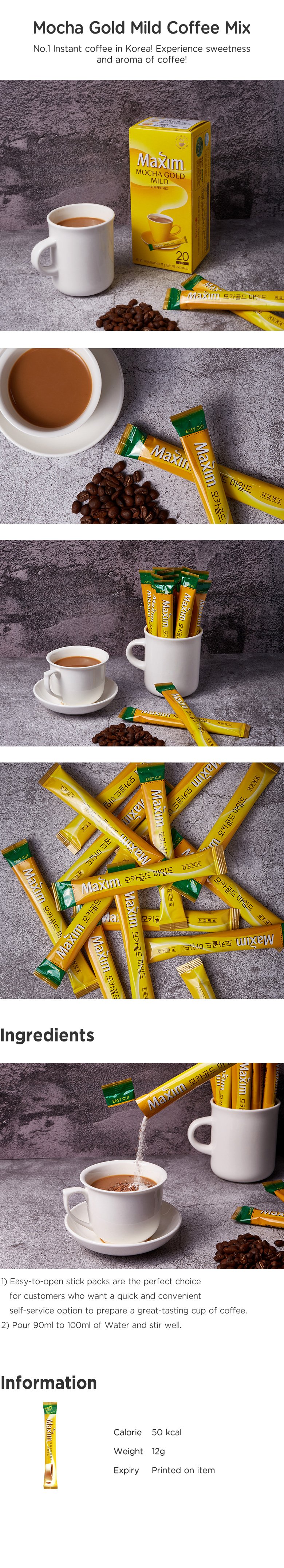 [Maxim]Mocha Mild Coffee Mix (20 Sticks)