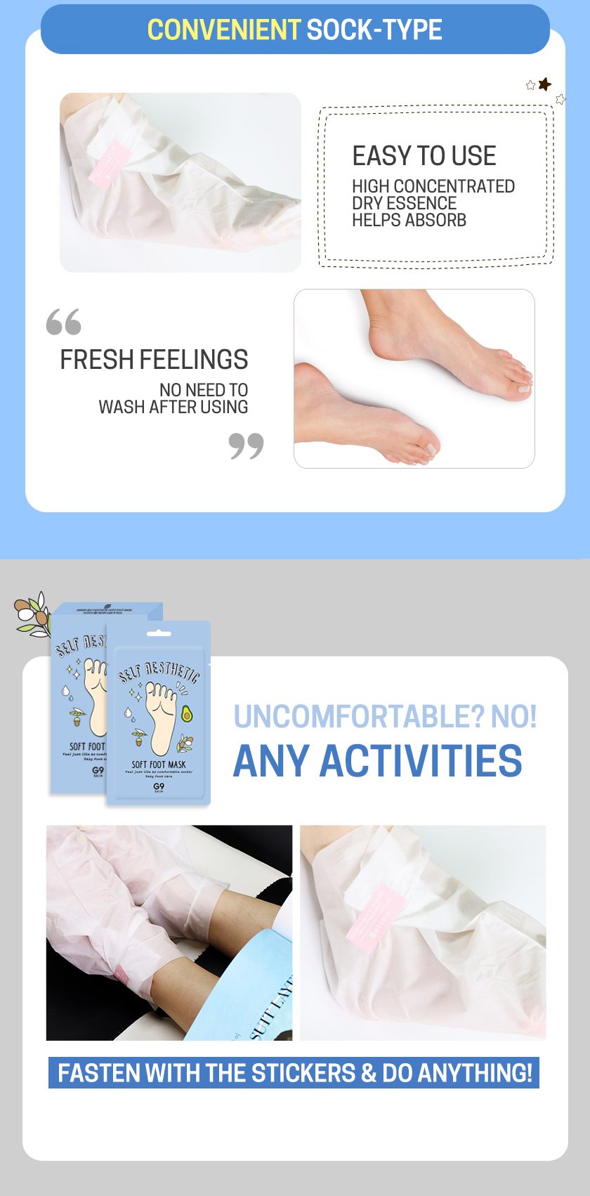 [G9SKIN] Self Aesthetic Soft Foot Mask 5P