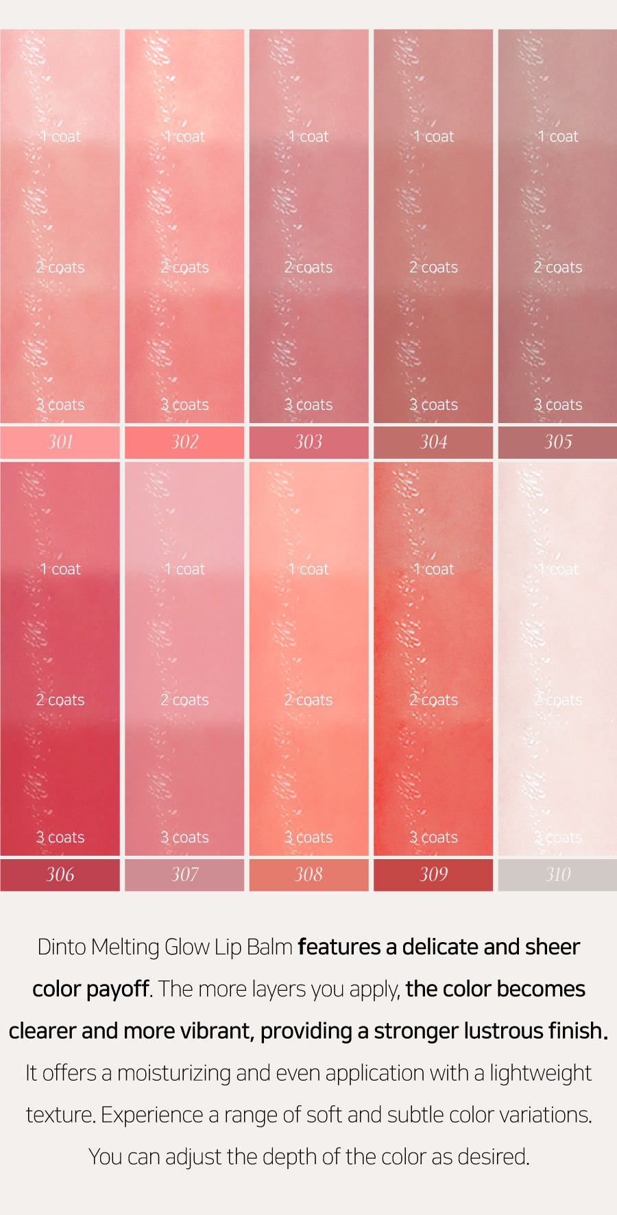 [Dinto] Bronte Melting-Glow Lip Balm (10 Colors)