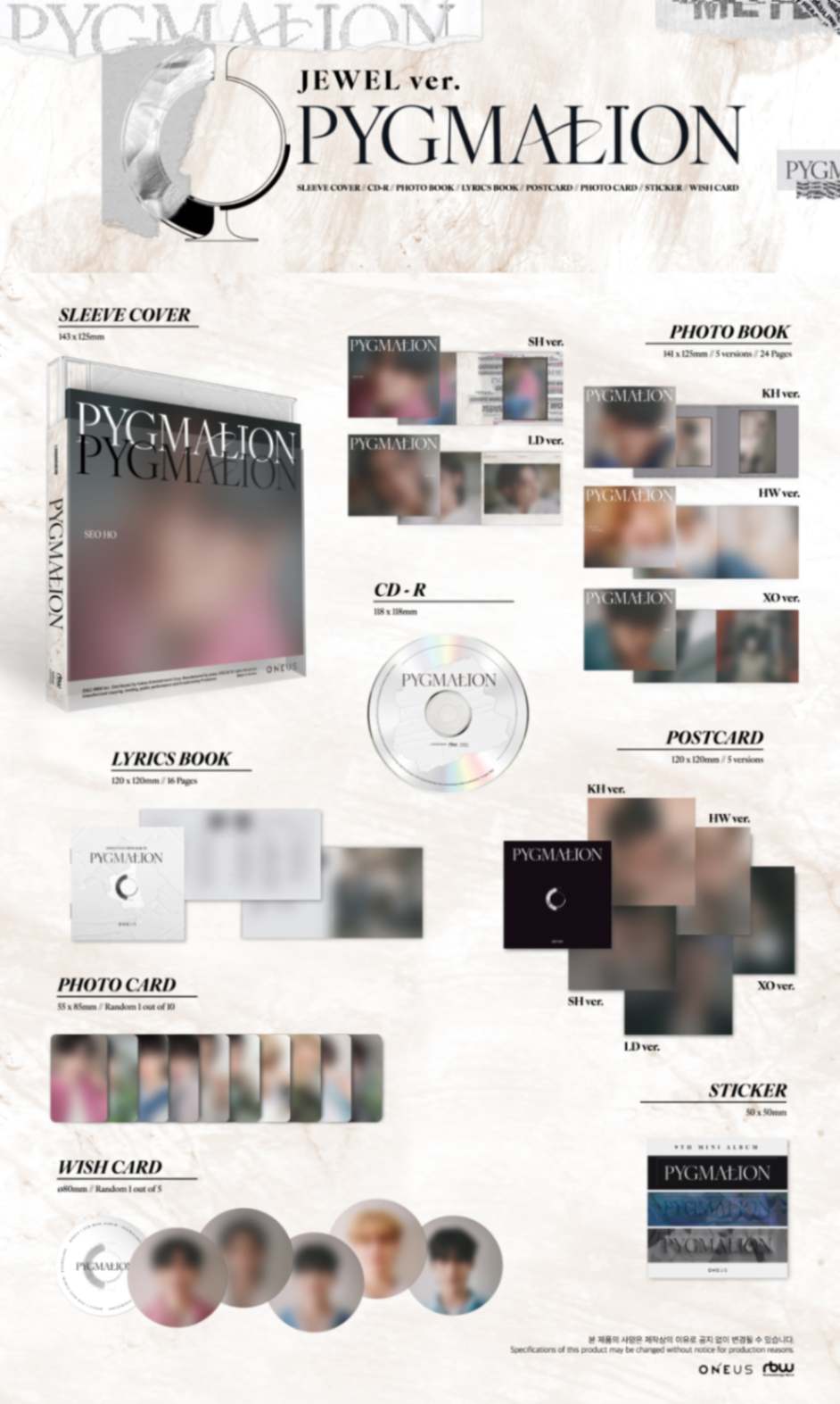 [K-POP] ONEUS 9th Mini Album - PYGMALION (JEWEL Ver.) (Random Ver.)