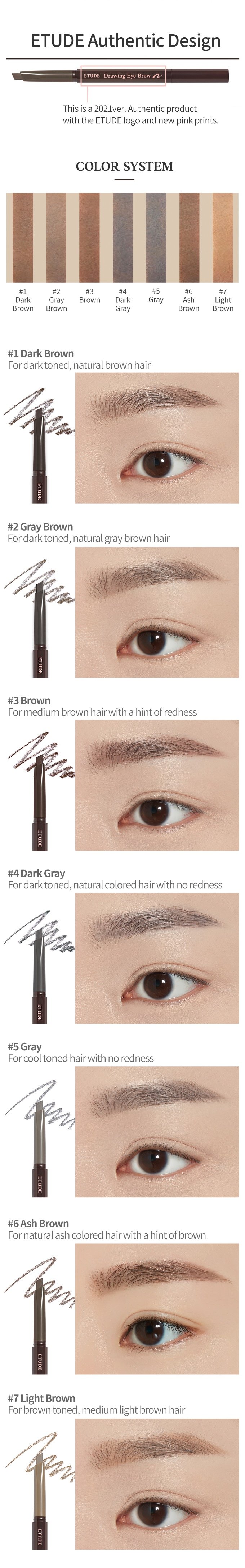 [ETUDE] New Drawing Eye Brow (6 Colors)